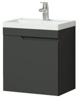 Тумба Alexa 50 (493*343*570) подвесная с раковиной Clarissa 50 левый Графит ITANA