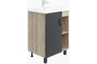 Тумба Тимбер 60.01 Серая матовая/Дуб сонома+ умыва.Фостер 60