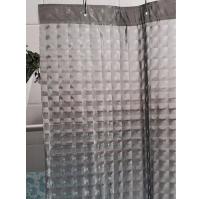 Штора для ванной комнаты, 180*200 см, прозр/сер., PEVA/3Dполиэтилен  F8754
