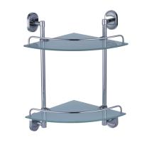 Полка угловая двухъярусная, стекло 25см*25см L1907-2 LEDEME