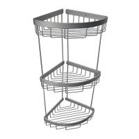 Полочка САНАКС угл. овальная ,тройная, 20 см алюм. матовая