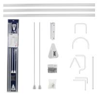 Карниз в ванную угловой - универсальный белый с гибкой перекладиной