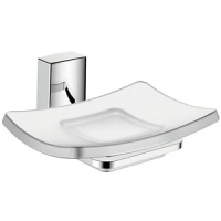 Мыльница настенная стеклянная ХРОМ L30302 LEDEME