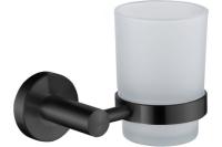 Стакан одинарный L71706B настенный стекло черный нерж LEDEME