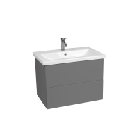 Тумба София 60 подвесная 2 ящика, графит+ум-ник COMO60  VIANT