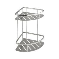 Полочка двойная угловая овальная,литая, матовая, АНТИВАНДАЛЬНАЯ 22см из нерж. стали. GFmark