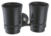 Подстаканник двойной, керамика, черный Fixsen Luksor FX71607B