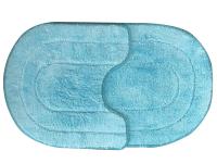 Набор ковров МК 2-ой 45х75, 45х75 Элипс бирюзовый, микроф.Delphinium