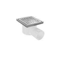 Трап сантехнический NOVA, нерж.с рамкой 10х10, боковой Ду50