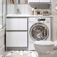 Тумба Soft Silver 120 + умывальник Даллас 120 серый (Алаванн)