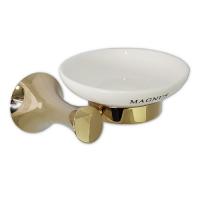 Мыльница керамическая с креплением к стене под Светлое золото Magnus 97004