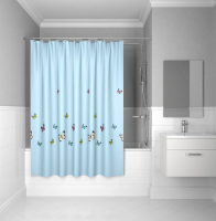 Штора для ванной комнаты, 200*200 см, полиэстер, blue butterfly, IDDIS