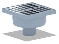 Трап вертикальный (пластик, решетка - нерж., сухой затвор) 50*150*150