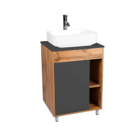 Тумба "Бостон" 1 ств со столешницей L56 графит, напольная 500х560х820 VIANT