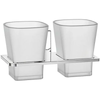 Стаканы 2 шт для ванной с держателем ХРОМ L30308 LEDEME