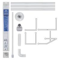 Карниз в ванную угловой 0,9*0,9*0,*09  10029 белый с жесткой фиксацией