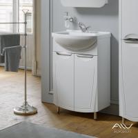 Тумба MONAСO 55 белый + раковина ALFA 55 (Алаванн)