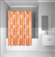 Штора для ванной комнаты, 200*240 см, полиэстер, ID orange toffee, 280P24RI11