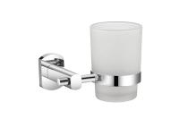 Подстаканник одинарный настенный, глянц.хром, матовое стекло, сплав металлов, Neva Milardo 