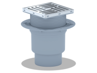 Трап нерж. 150х150 вып. 110 верт. регул. решетка с фильтр. для ул. Ани Пласт