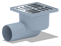 Трап горизонтальный (пластик, решетка - нерж., сухой затвор) 50*100*100