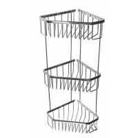 Полка угловая пятиуг тройная 22 см хром 75045