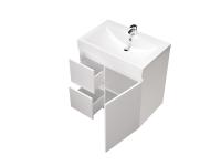 Тумба Cube 75H 1д 2я Белый глянец + умывал. Анита 750