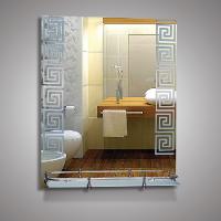 Зеркало 46169в 66*53,5с мат.рис.+полка 50см пласт.борт КЗСК