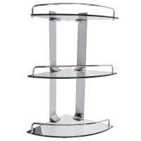 Полка стеклянная угловая 3-х этажная 10103