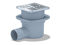 Трап нерж. 100х100 горизонтальный Ду 50 регулир.