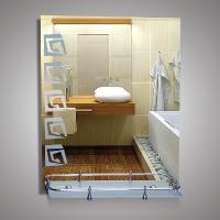 Зеркало Eva Gold 66х53,5 с полкой, пластиковый борт, с орнаментом