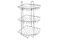Полка трёъхярусная угловая с крючками проволока стальная  10, Milardo