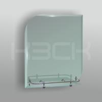 Зеркало 80*53 см с фасцетом+ полка 40 см, с пластиковым бортиком