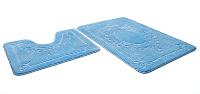 Набор ковриков 45*71+45*43 голубой SHAHITEX ЭКО