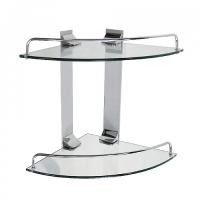 Полка стеклянная угловая 2-х этажная 10102