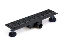 Трап горизонтальный (мат черный,решетка - нерж., регулир.) 70*600  TIM (BAD466002BK)