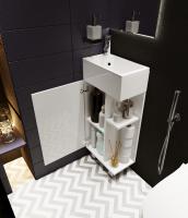 Тумба c раковиной Laura 40H 1д. Белый глянец L