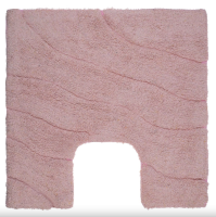 Коврик для ванной комнаты, хлопковый Волна розовый, 50*50 с U-вырезом TRENDY