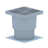 Трап нерж. 150х150 вып. 110 верт. нерегул. решетка сухой