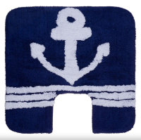 Коврик для ванной комнаты, хлопок синий с U-вырезом 50*50 см ROYAL NAVY