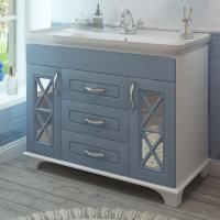 Тумба Дуглас 105 (патина голубая) с сифоном + умывальник Дуглас 105 (УТ-00002651+УТ-00002272)