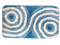 Коврик МК 45х75 круги голубой, микрофибра Delphinium