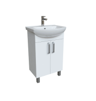 Тумба для ванной комнаты, напольная, белая, 55 см,OPTIMA HOME IDDIS+умывальник 55см