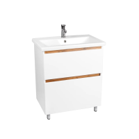 Тумба "Мальта"+ раковина COMO 80 2 ящика напольная белая 425х760х820 VIANT