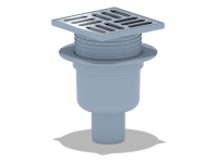 Трап вертикальный (пластик, решетка - нерж., регул) 50 120*120 