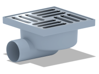 Трап горизонтальный (пластик, решетка - нерж.) (50*150*150) TA5112