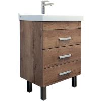 Тумба-умывальник Никосия-60Н дуб темный с раковиной Fest 60 F01  COMFORTY