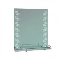 Зеркало 66-53,5 с мат. рис.+ полка 50см с пластик. борт.