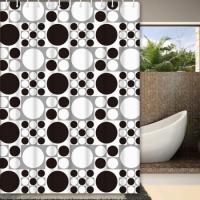 Штора для ванной комнаты, 180*180 см, PEVA, ПЭ с черн/бел рисунком