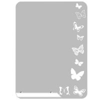 Зеркало 50*70, с матированным рисунком БАБОЧКИ+полка400мм